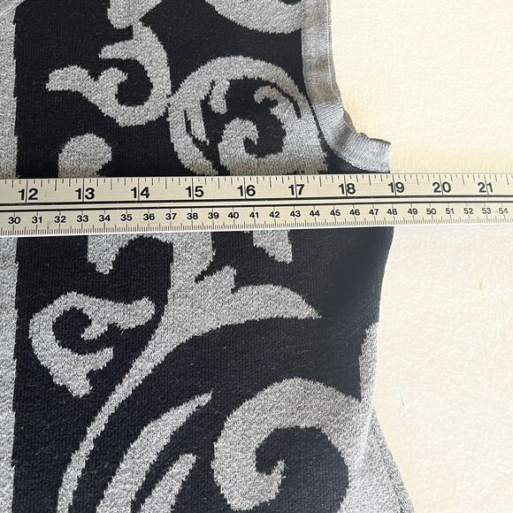 Pink Rose Womens Dress Size 1X Knit Black Grey Sleeveless Shift Y2K 80's Work - Picture 9 of 10